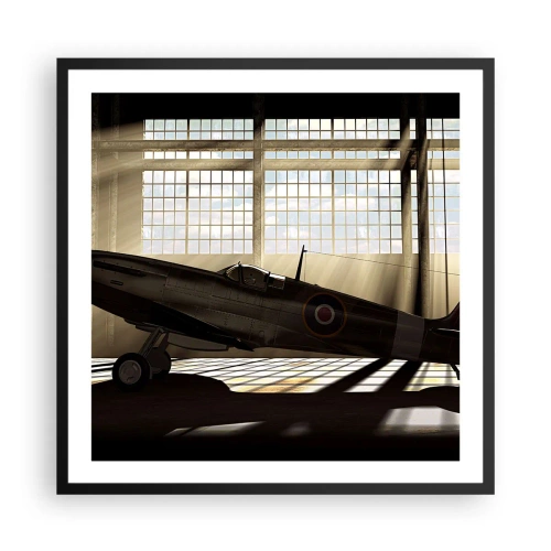 Poster in einem schwarzem Rahmen - Die Ruhe eines Kriegers - 60x60 cm