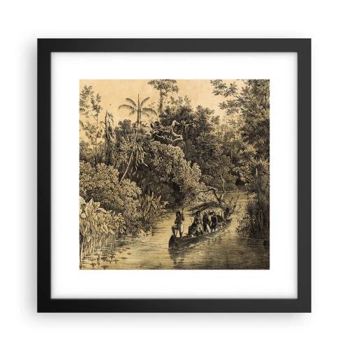 Poster in einem schwarzem Rahmen - Expedition zur Quelle - 30x30 cm