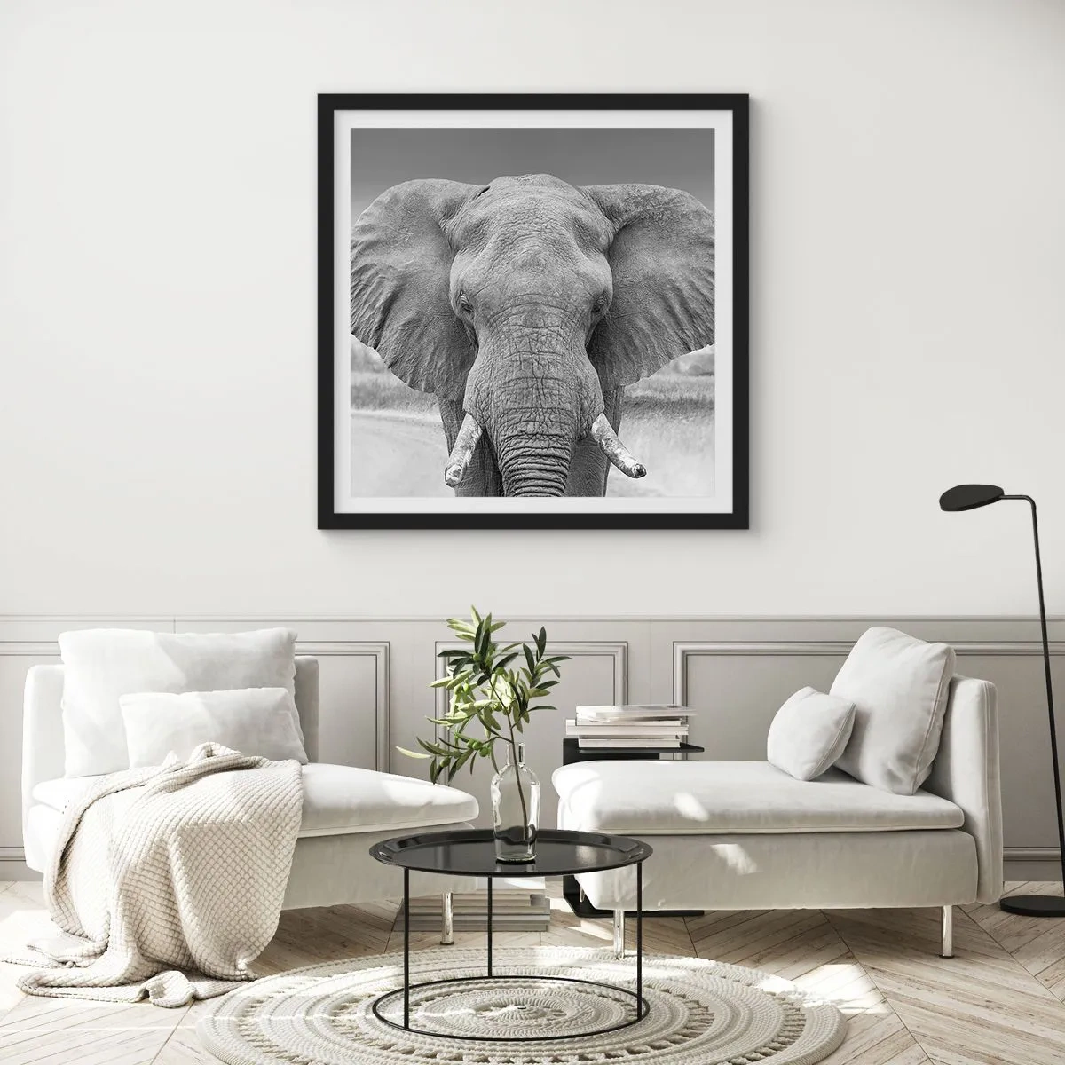 Poster in einem schwarzem Rahmen - Willkommen in meiner Welt - 30x30 cm