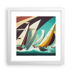 Poster in einem weißen Rahmen - Viel Glück mit den Elementen - 30x30 cm