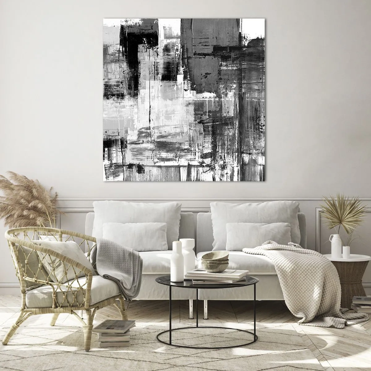 Glasbild - Bild auf glas - Wunderschönes Grau - 70x70 cm