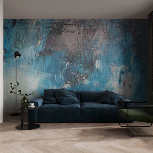 Fototapete Standard Eco - Rhapsodie in Blau - Abstraktion, Stück, Moderne Kunst - 450x315 cm