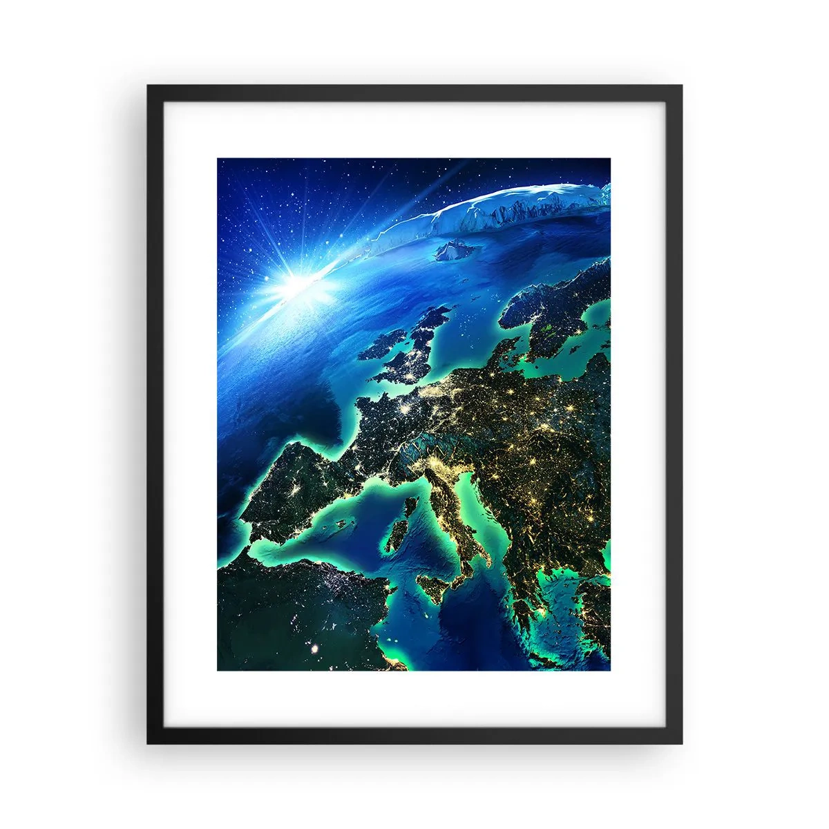 Poster in einem schwarzem Rahmen - Funkelndes Europa - 40x50 cm