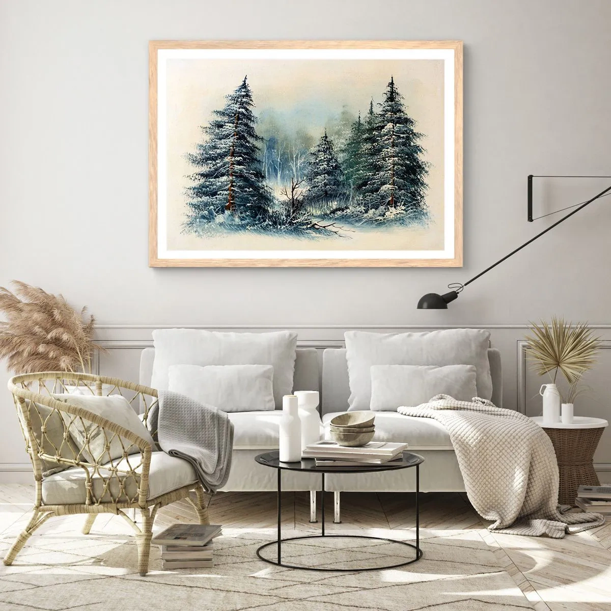 Poster in einem Rahmen aus heller Eiche - Bereit für Weihnachten - 100x70 cm