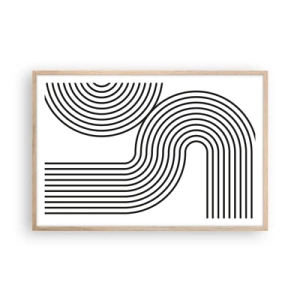 Poster in einem Rahmen aus heller Eiche - An der Kurve - 91x61 cm