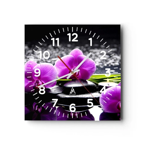 Wanduhr - Glasuhr - In Ruhe ertrinken - 40x40 cm