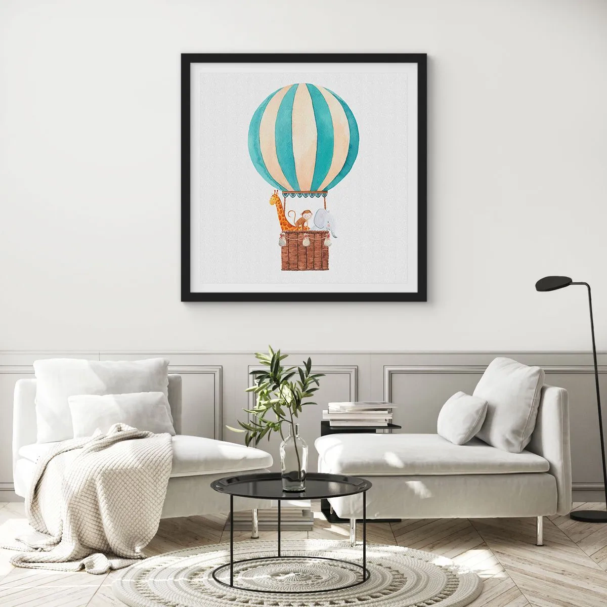 Poster in einem schwarzem Rahmen - Fantastische Reise - 40x40 cm