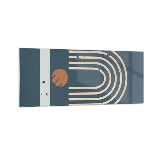 Glasbild - Bild auf glas - Geometrie auf dem Granatapfel - 100x40 cm