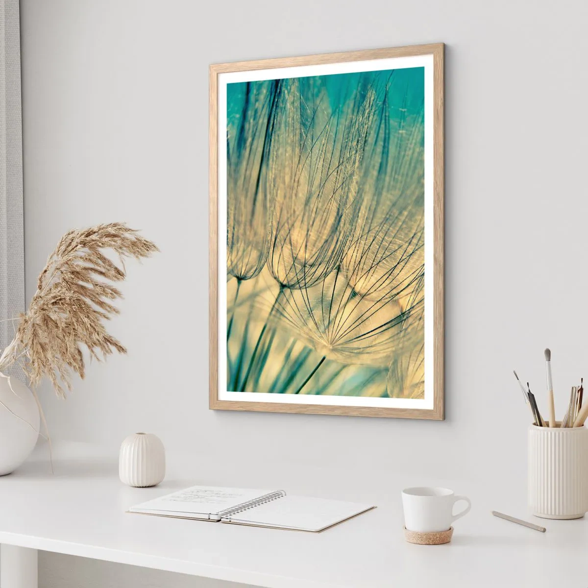 Poster in einem Rahmen aus heller Eiche - In Erwartung des Windes - 70x100 cm