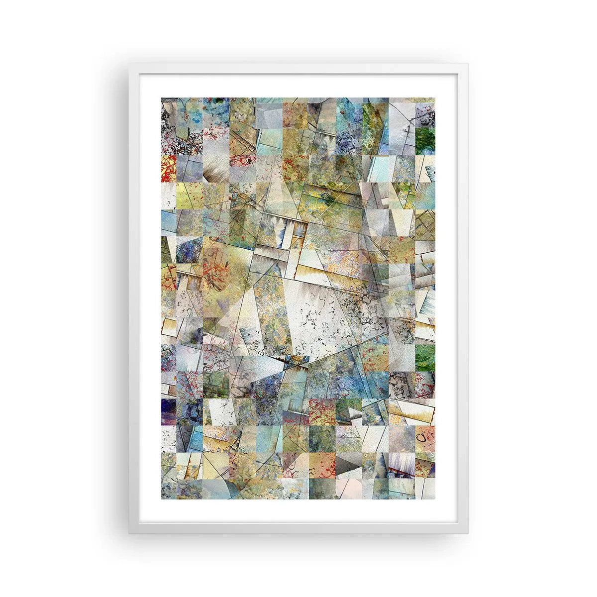 Poster in einem weißen Rahmen - Geometrische Mischung - 50x70 cm