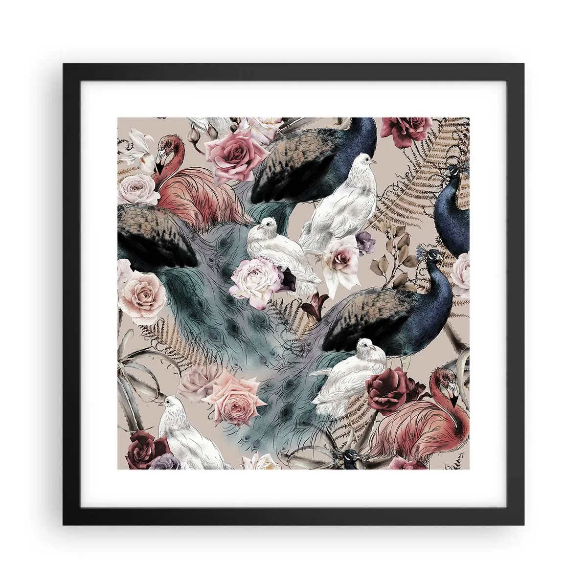 Poster in einem schwarzem Rahmen - Im Schlossgarten - 40x40 cm