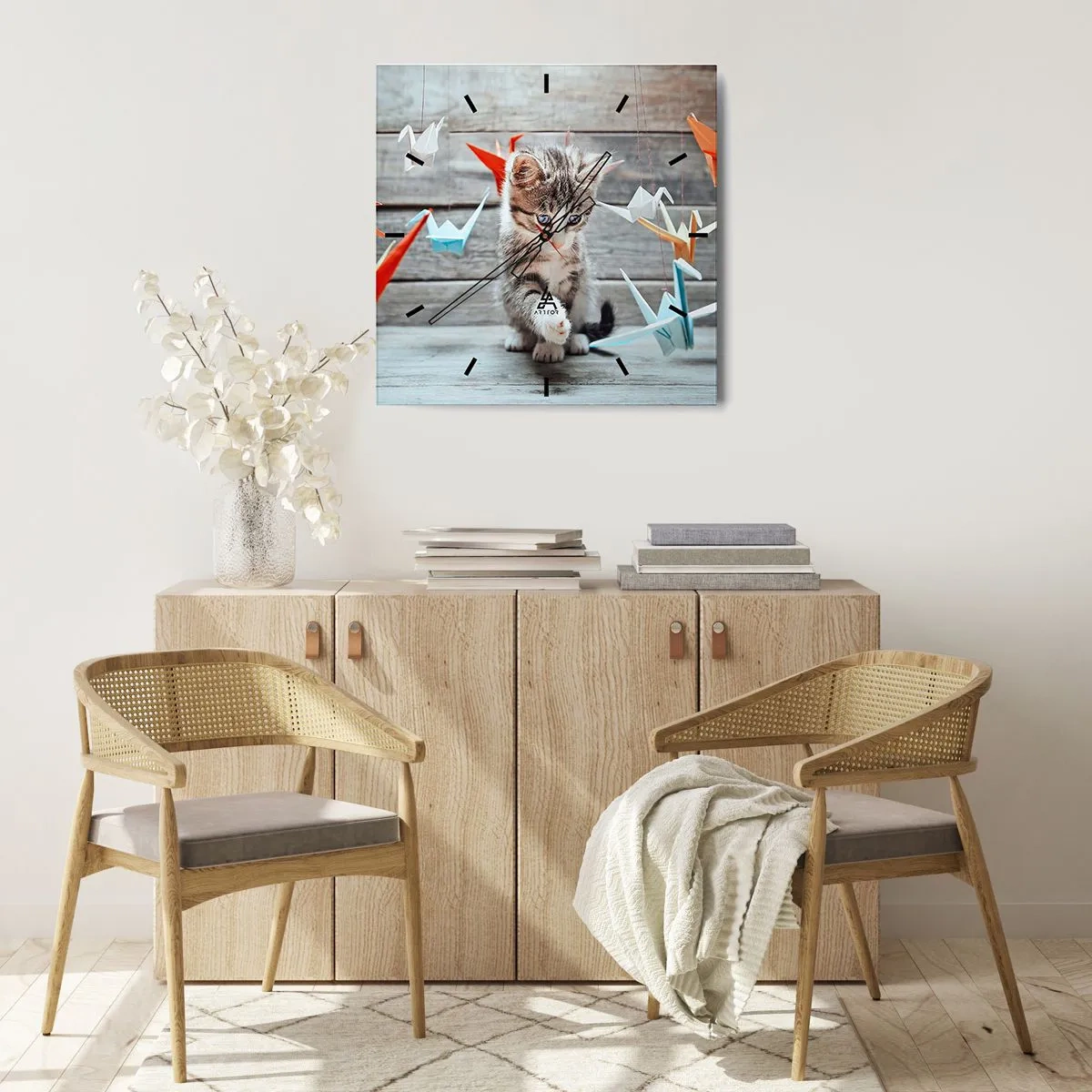 Wanduhr - Glasuhr - Erste Stunde - 40x40 cm