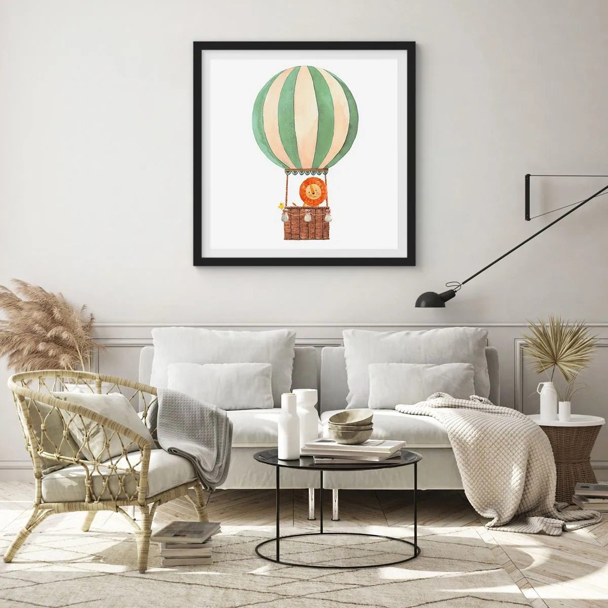 Poster in einem schwarzem Rahmen - Leons Reisen - 40x40 cm