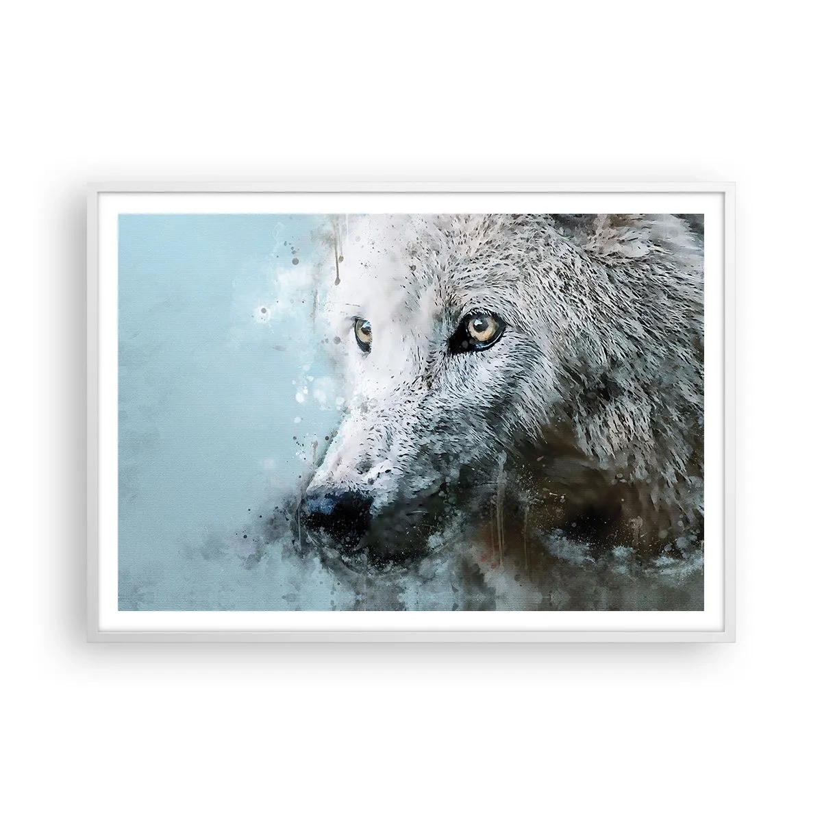 Poster in einem weißen Rahmen - Lerne die Wolfsseele kennen - 100x70 cm