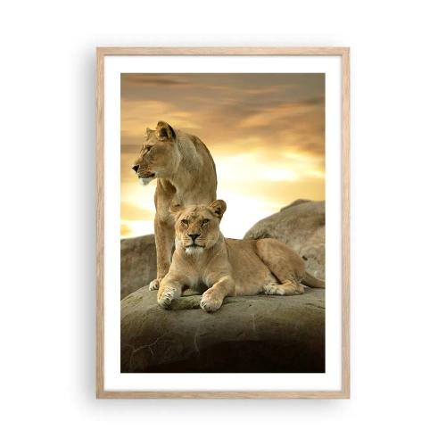 Poster in einem Rahmen aus heller Eiche - Königliche Majestät - 50x70 cm