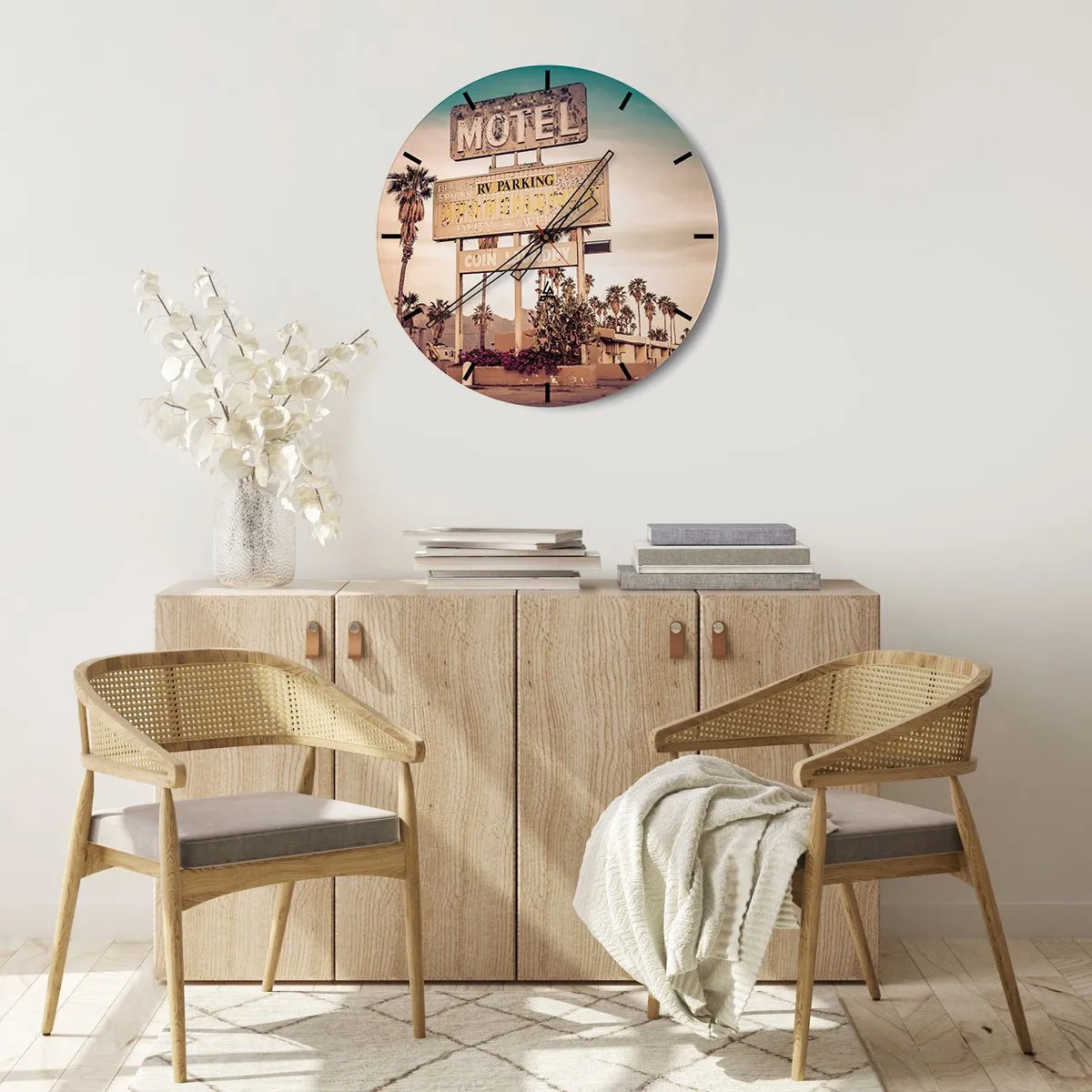 Wanduhr - Glasuhr - Hier ist die Zeit stehen geblieben - 40x40 cm