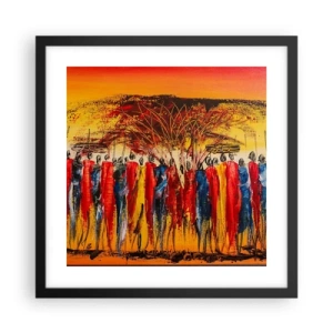 Poster in einem schwarzem Rahmen - Dort, dort, dort gehen sie - 40x40 cm