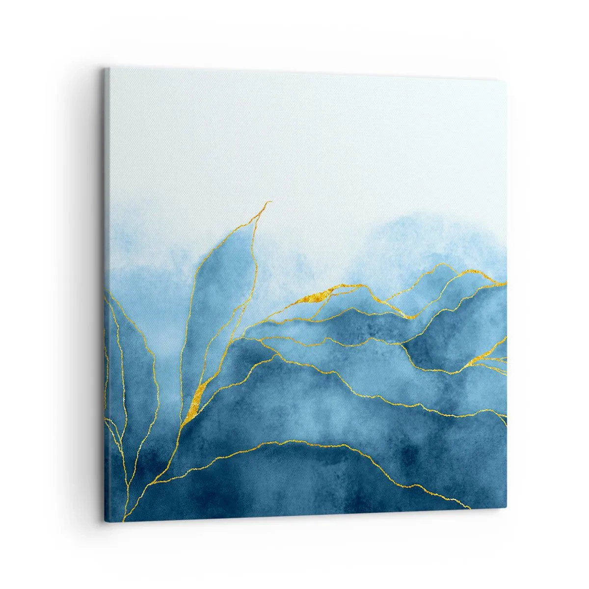 Bild auf Leinwand - Leinwandbild - Blau im Gold - 50x50 cm