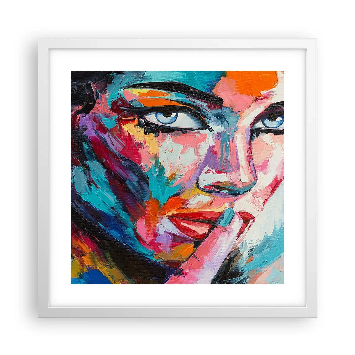 Poster in einem weißen Rahmen - Unser erstes Geheimnis - 40x40 cm