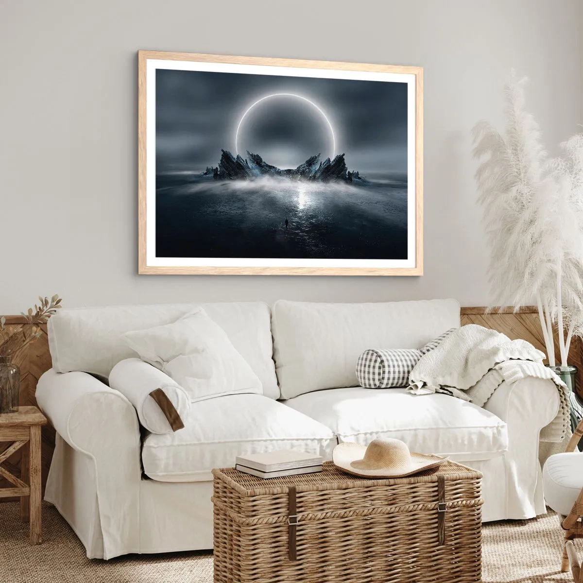 Poster in einem Rahmen aus heller Eiche - Ende der Geschichte - 91x61 cm