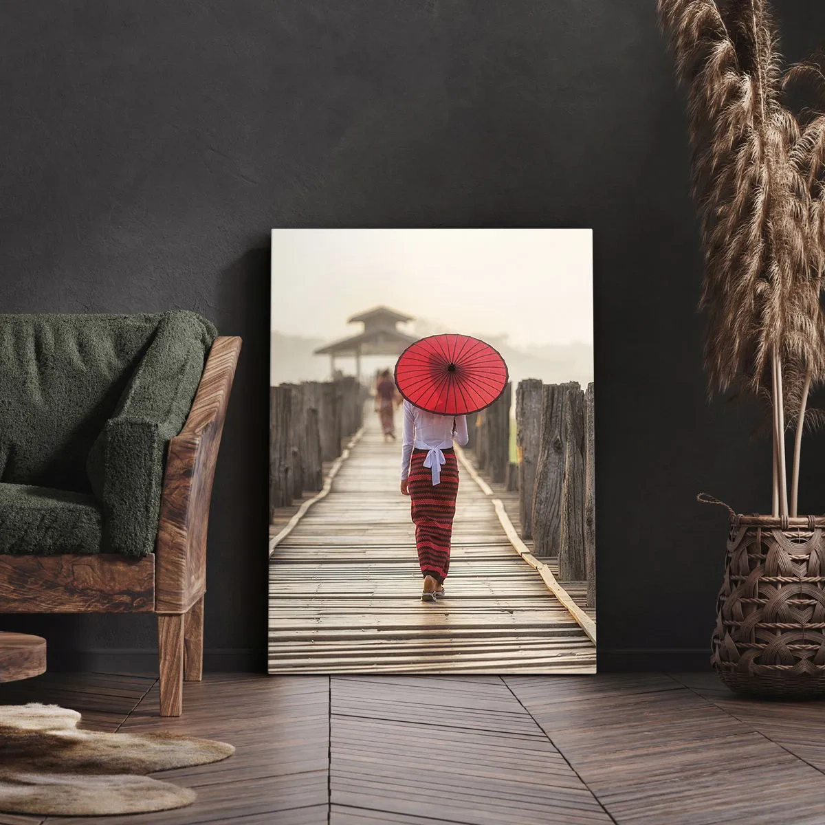 Bild auf Leinwand - Leinwandbild - Auf der alten Brücke - 55x100 cm