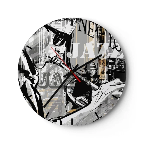 Wanduhr - Glasuhr - Im Rhythmus von New York - 40x40 cm