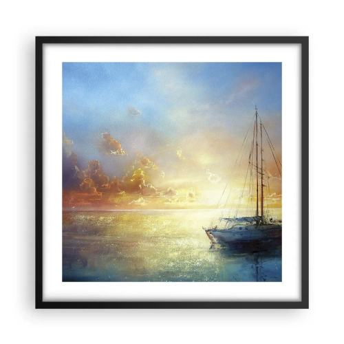 Poster in einem schwarzem Rahmen - In einer goldenen Bucht - 50x50 cm