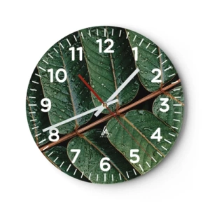 Wanduhr - Glasuhr - Im grünen Rhythmus - 40x40 cm