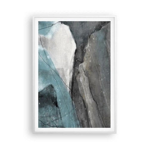 Poster in einem weißen Rahmen - Abstraktion: Felsen und Eis - 70x100 cm