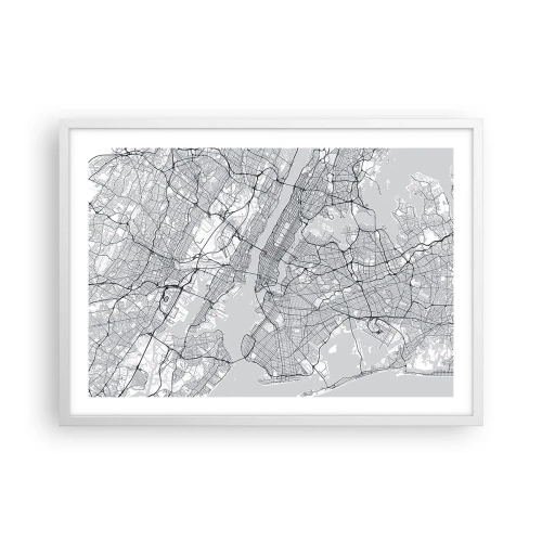 Poster in einem weißen Rahmen - Die Anatomie einer Metropole - 70x50 cm
