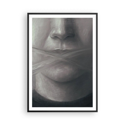 Poster in einem schwarzem Rahmen - Ohne ein Wort - 70x100 cm