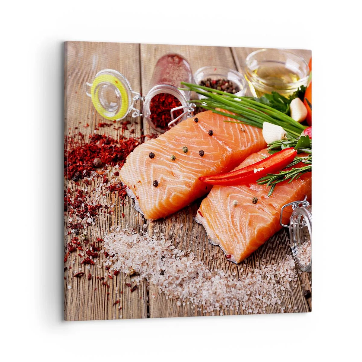 Bild auf Leinwand - Leinwandbild - Norwegisches Abenteuer in der Küche - 50x50 cm