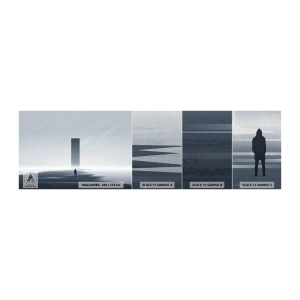 Fototapeten Muster Premium Sand - Chance oder Bedrohung? - Minimalismus, Modern, Einsamkeit - 100x30 cm