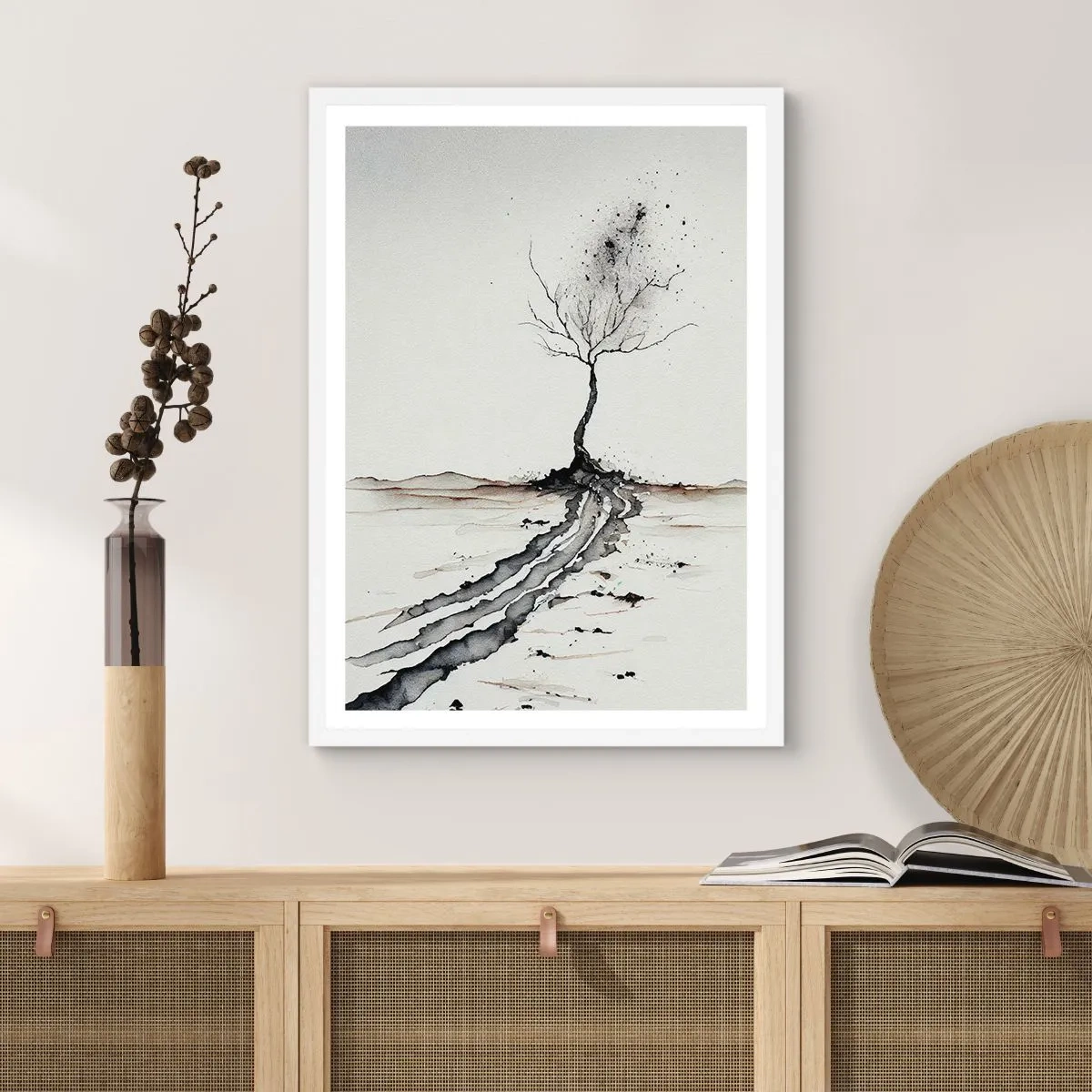 Poster in einem weißen Rahmen - Wintermelancholie - 30x40 cm