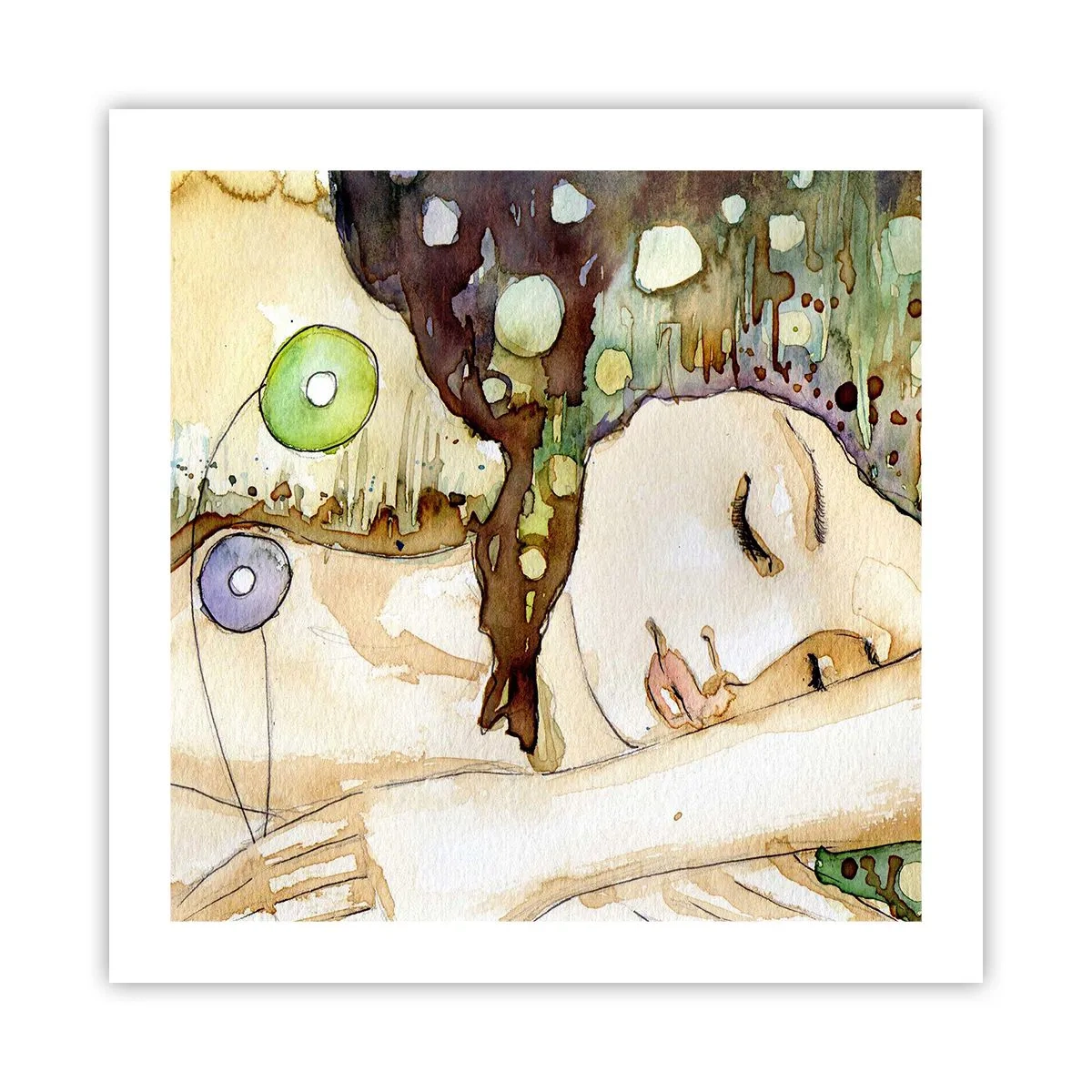 Poster - Ein smaragd-violetter Traum - 50x50 cm