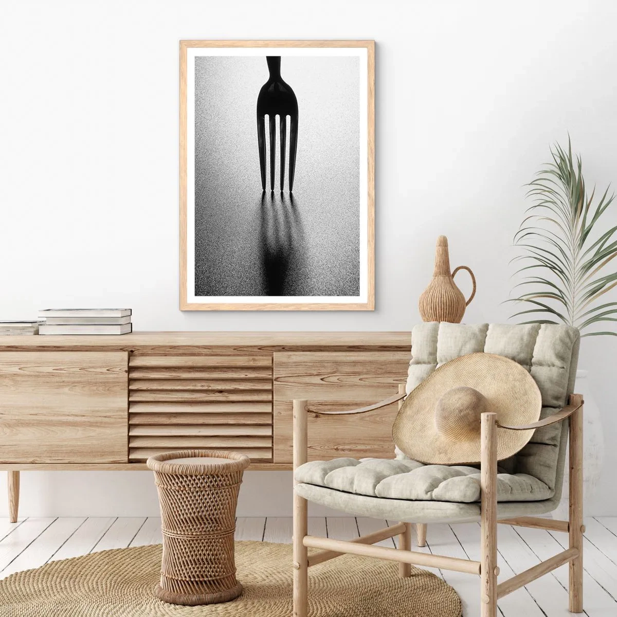 Poster in einem Rahmen aus heller Eiche - Licht und Schatten - 40x50 cm