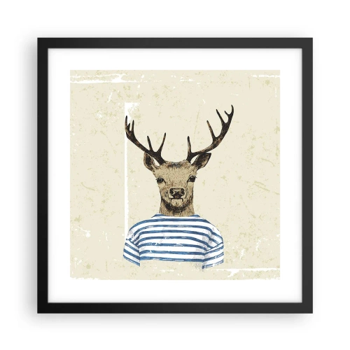 Poster in einem schwarzem Rahmen - Weil ich gestreifte T-Shirts mag! - 40x40 cm