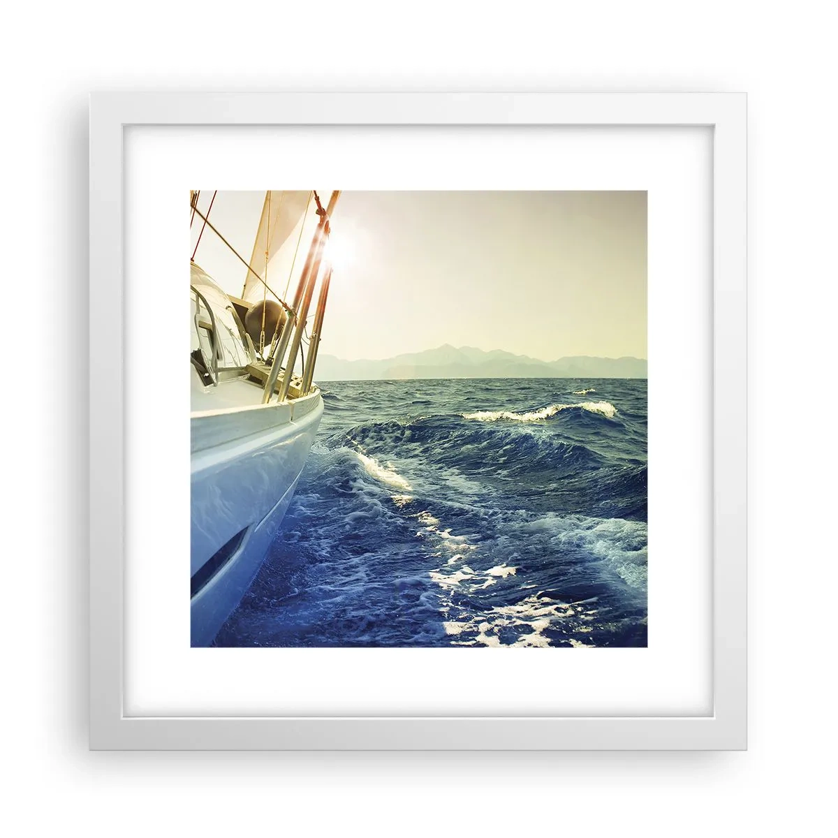 Poster in einem weißen Rahmen - Auf ins Abenteuer - 30x30 cm