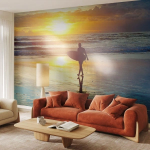 Selbstklebende Fototapete Deluxe Sticker - Die Rückkehr des Kriegers - Sport, Surfen, Indonesien - 200x140 cm