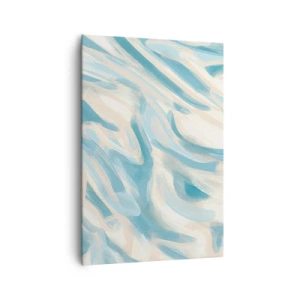Bild auf Leinwand - Leinwandbild - Abstrakte blaue Streifen auf hellem Hintergrund - 70x100cm - Frühlingsbrisen - Moderne Wanddekoration für Wohnzimmer und Schlafzimmer ARTTOR