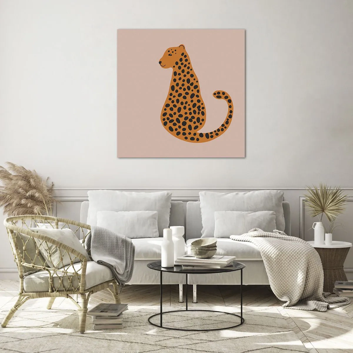 Glasbild - Bild auf glas - Leopardenmuster ist ein modisches Muster - 30x30 cm