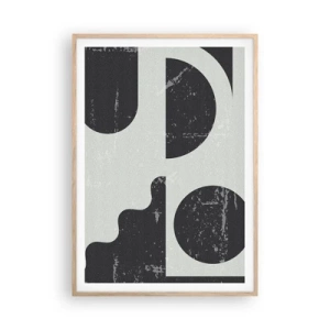 Poster in einem Rahmen aus heller Eiche - Komposition oben und unten - 70x100 cm