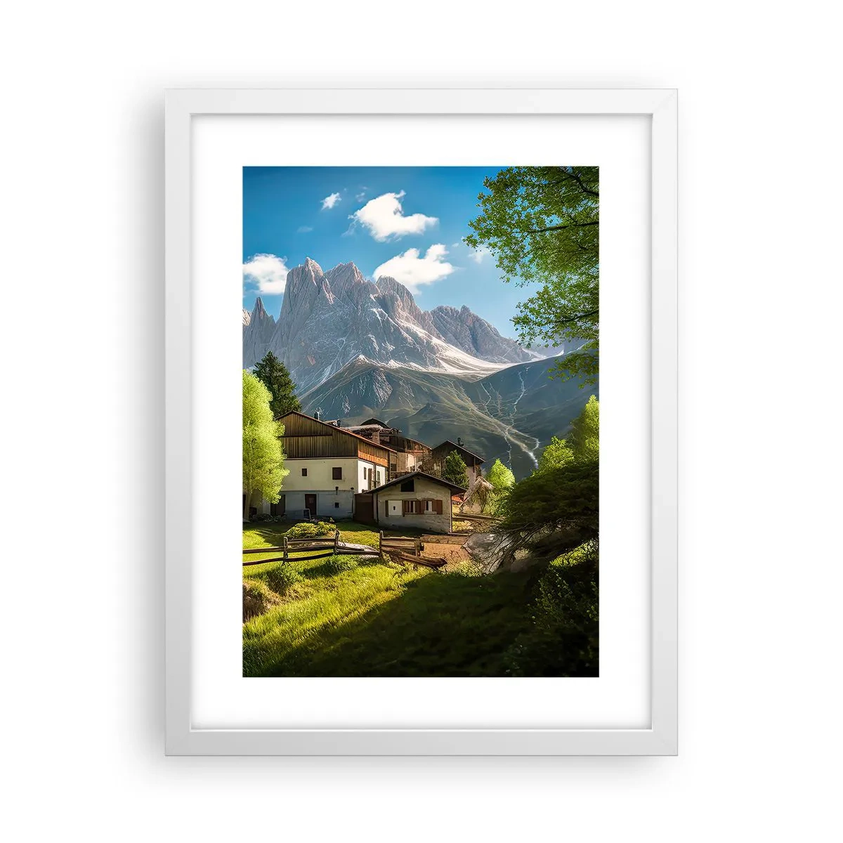 Poster in einem weißen Rahmen - Alpenidylle - 30x40 cm