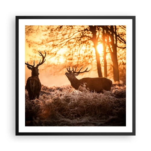 Poster in einem schwarzem Rahmen - Der Traum eines Jägers - 60x60 cm