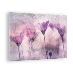 Glasbild - Bild auf glas - Zarte Blüten in pastellfarbenen Lilatönen - 70x50cm - Ein Blumentraum - Moderne Wanddekoration für Wohnzimmer und Schlafzimmer ARTTOR