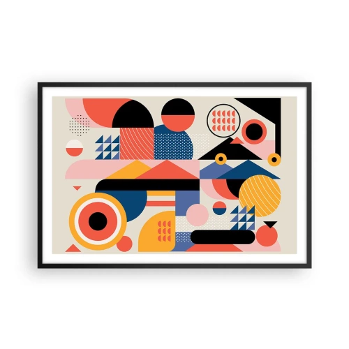 Poster in einem schwarzem Rahmen - Komposition: Na, los, spiel! - 91x61 cm