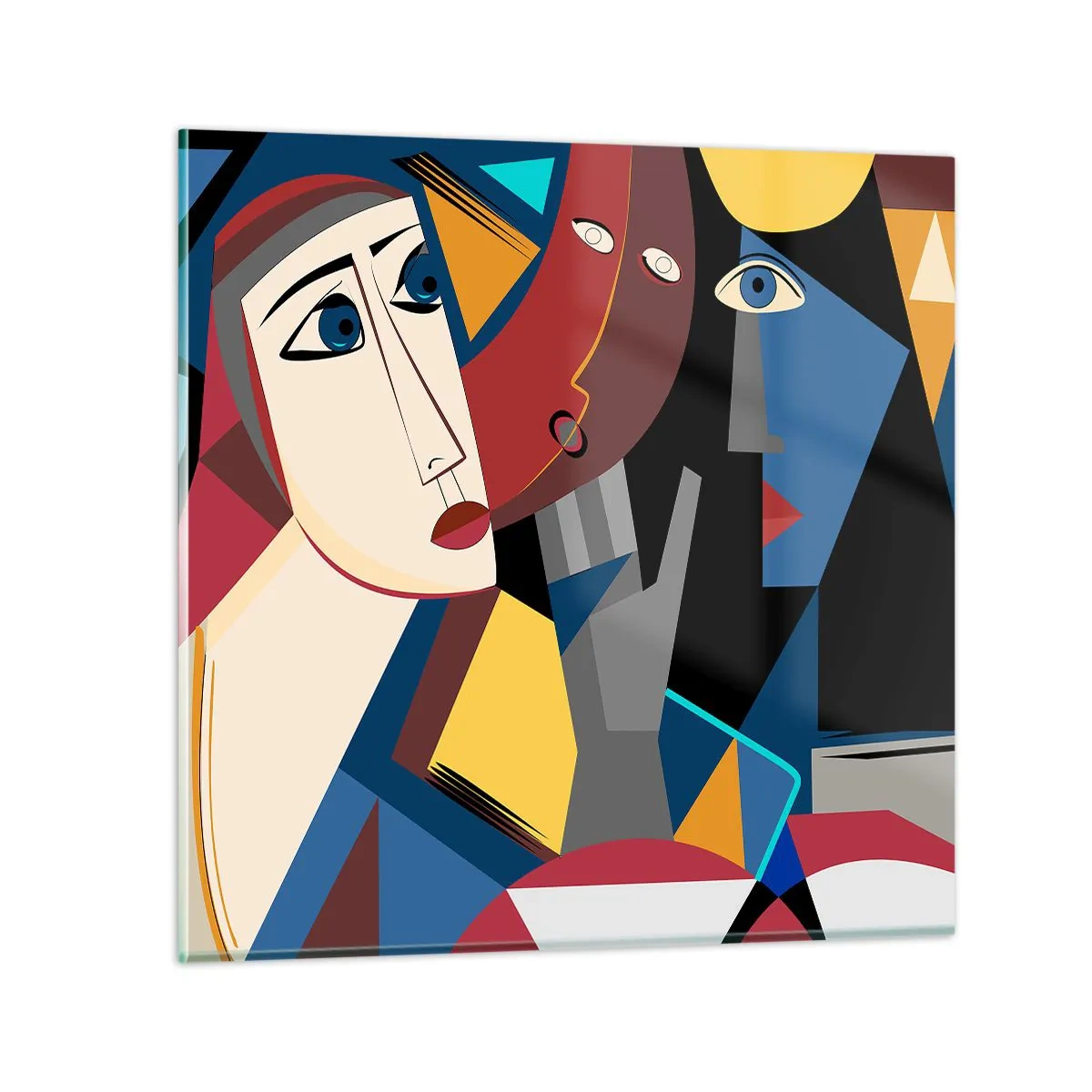 Glasbild - Bild auf glas - Gespräch zwischen Kubisten - 30x30 cm