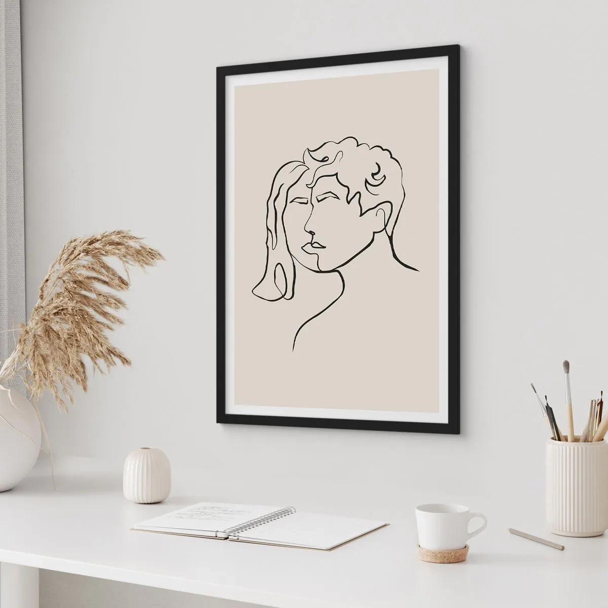 Poster in einem schwarzem Rahmen - Und es wurde Einheit - 40x50 cm