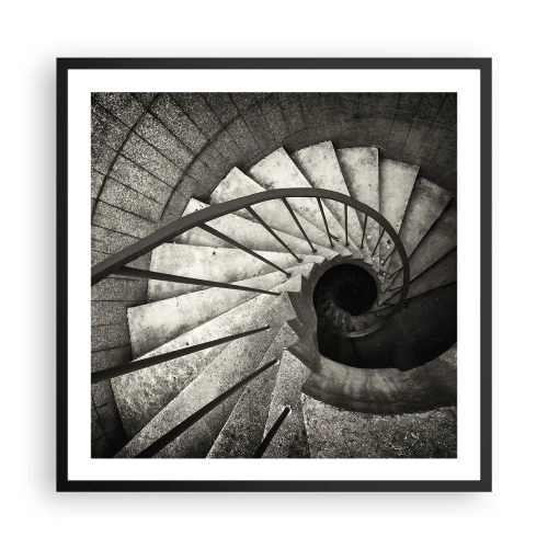 Poster in einem schwarzem Rahmen - Treppe hoch, Treppe runter - 60x60 cm