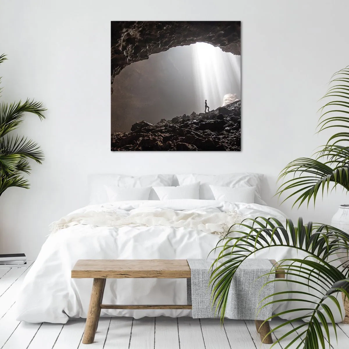 Bild auf Leinwand - Leinwandbild - Die leuchtende Grotte - 70x70 cm